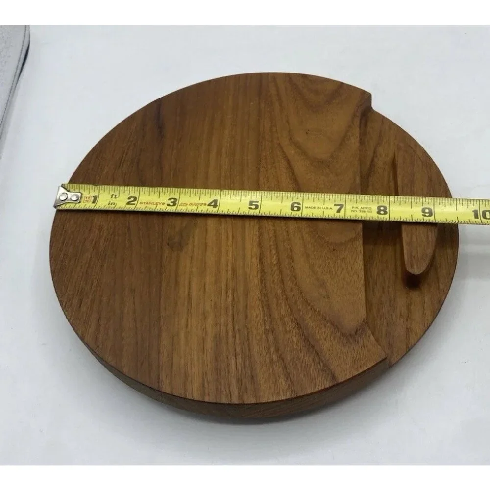 Vintage 1970s Dansk Teak Round Cheese Board Mid-Century Modern Denmark READ